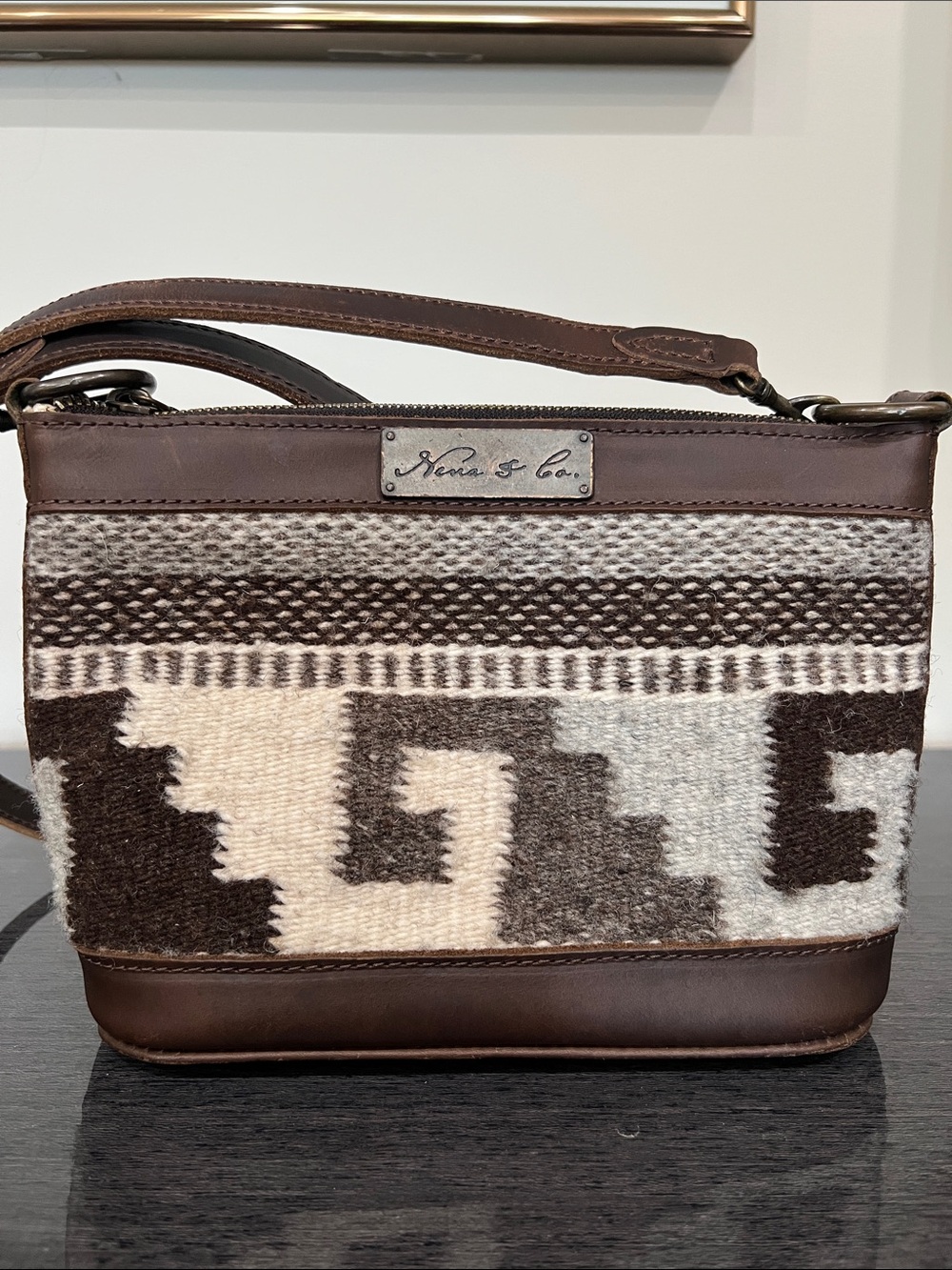 Nena & Co Leather & Wool  Southwestern Pattern Crossbody - Picture 5 of 16